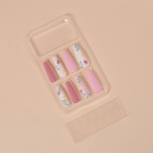 Накладные ногти «Нежная абстракция», 12 шт., с клеевыми пластинами, форма балерина, разноцветные - Фото 2