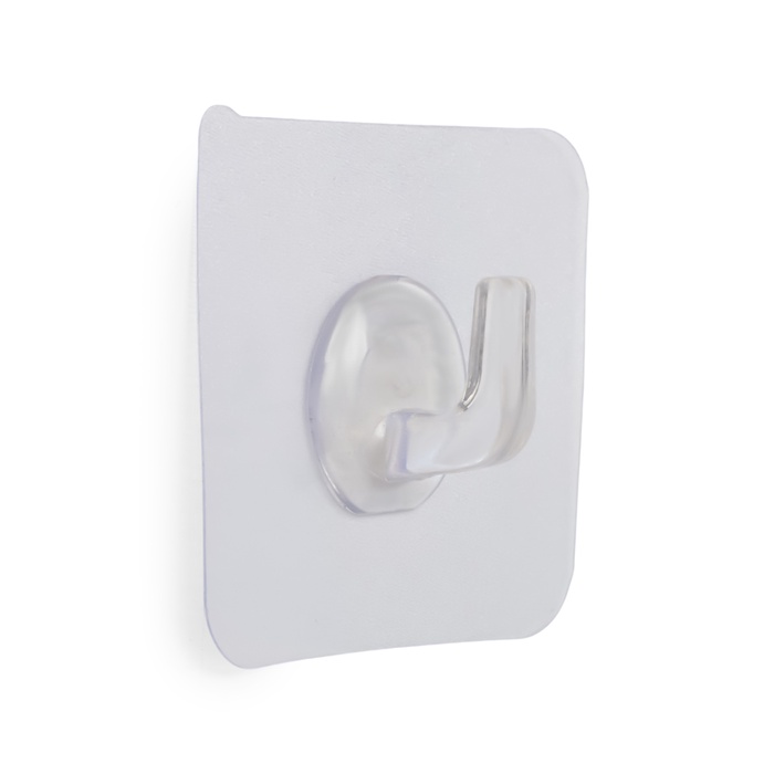 Крючок с клейкой поверхностью ТУНДРА, прозрачный, набор 4 шт.