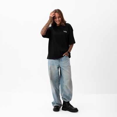 Футболка женская MIST Lucky, размер 46-48 (L-XL), чёрная