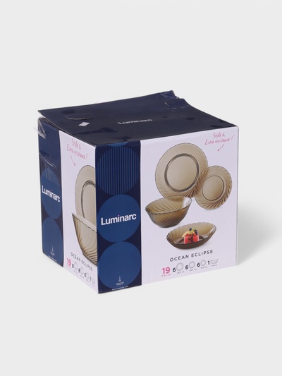 УЦЕНКА Набор столовый Luminarc Ocean Eclipse, 19 предметов, стекло, дымчатый