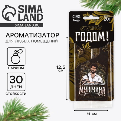Ароматизатор в машину новогодний «Настоящий мужчина», аромат парфюм