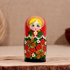Матрёшка дерево «Весела», красная голова, низ чёрный, 5-кукольная, 14 см 10823734
