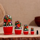 Матрёшка "Хохлома", черная голова, 5-кукольная, 11-12 см - фото 26396215