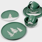 Тарелка новогодняя суповая «Зимний лес», 15×7 см, 700 мл, ручная работа - Фото 6