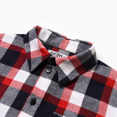 Рубашка для мальчика в клетку KAFTAN, размер 32 (110-116 см)