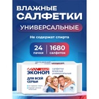 Влажные салфетки Эконом Smart для всей семьи, 24 упаковки по 70 шт - фото 9061444