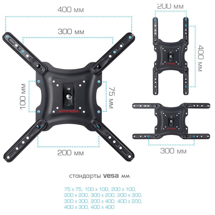 Кронштейн для LED/LCD телевизоров Arm media LCD-403 new black - фото 51687737