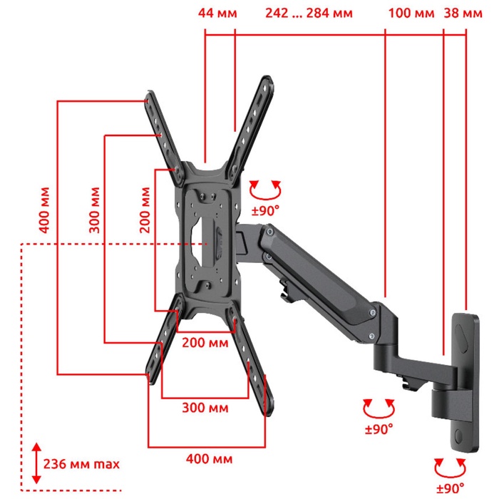 Кронштейн UniTeki FMG500 black - фото 51689791