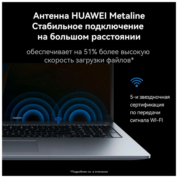 Ноутбук HUAWEI MateBook D16 (53013YDK) космический серый - фото 51690030