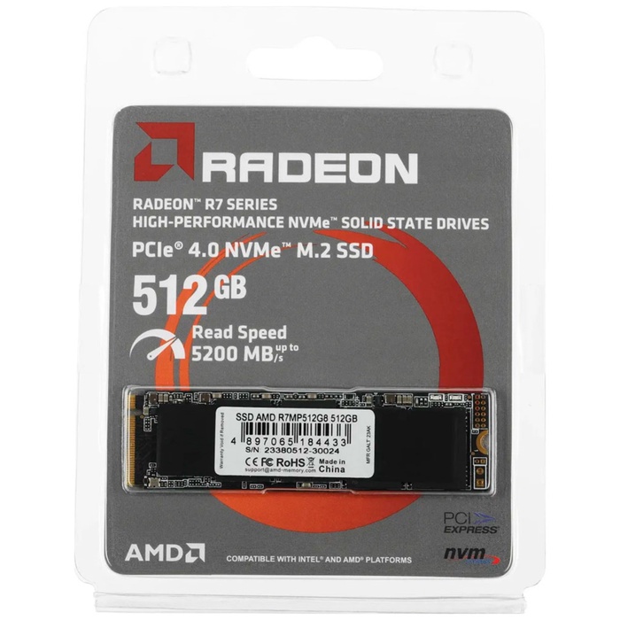 Накопитель SSD M.2 AMD Radeon R7 512 Гб PCIe 4.0 (R7MP512G8) - фото 51690198