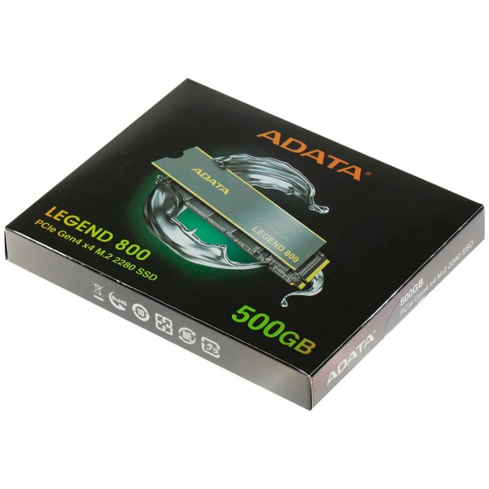 Накопитель SSD ADATA M.2 LEGEND 800 500 Гб PCIe 4.0 ALEG-800-500GCS - фото 51690255