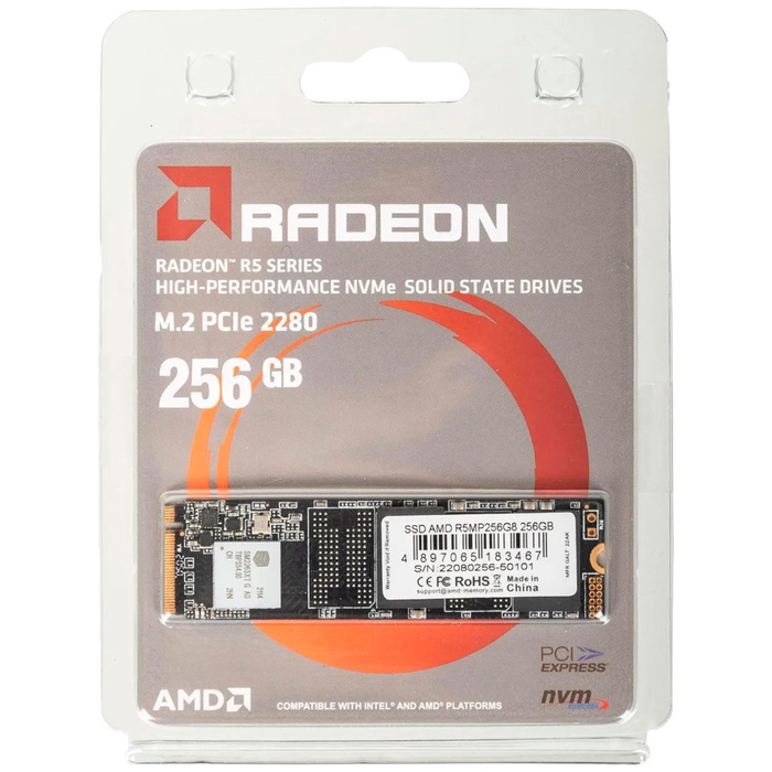 Накопитель SSD AMD M.2 R5 Series 256 Гб PCIe R5MP256G8 - фото 51688140