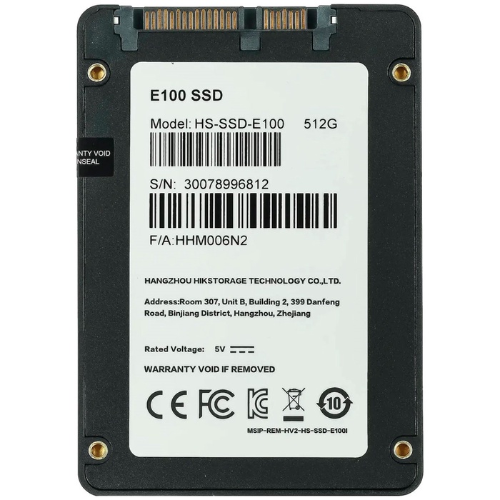 Накопитель SSD Hikvision 2.5" E100 512 Гб SATA III HS-SSD-E100/512G - фото 51691024