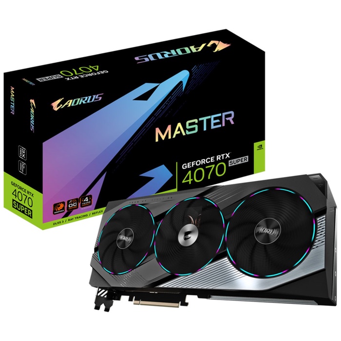 Видеокарта Gigabyte GeForce RTX4070 Super AORUS MASTER 12GB (GV-N407SAORUS M-12GD) - фото 51690270