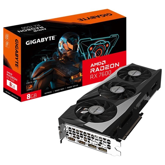 Видеокарта Gigabyte PCI-E 4.0 GV-R76GAMING-8GD AMD Radeon RX 7600 8Gb 128bit GDDR6 2250/180   108276 - фото 51691838