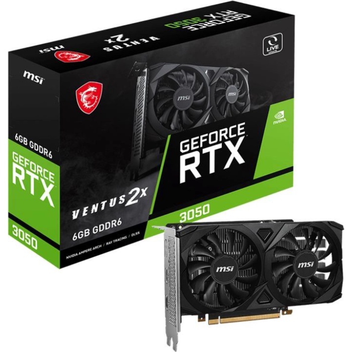 Видеокарта MSI PCI-E 4.0 RTX 3050 VENTUS 2X 6G NVIDIA GeForce RTX 3050 6Gb 96bit GDDR6 1470   108276 - фото 51691849