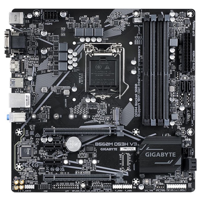 Материнская плата Gigabyte B560M DS3H V3 Soc-1200 Intel H470 4xDDR4 mATX AC`97 8ch(7.1) GbL   108276 - фото 51691872