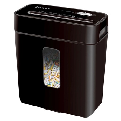 Шредер Buro Home BU-S630, чёрный, P-4, 6 листов, 11 л, уничтожает скрепки, скобы, пластиковые карты