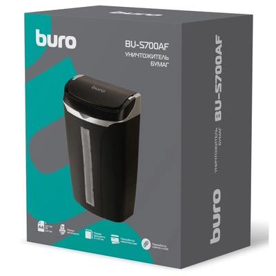 Шредер Buro Home BU-S700AF, чёрный, автоподача, P-4, 50 листов, 14 л, пластик/картон