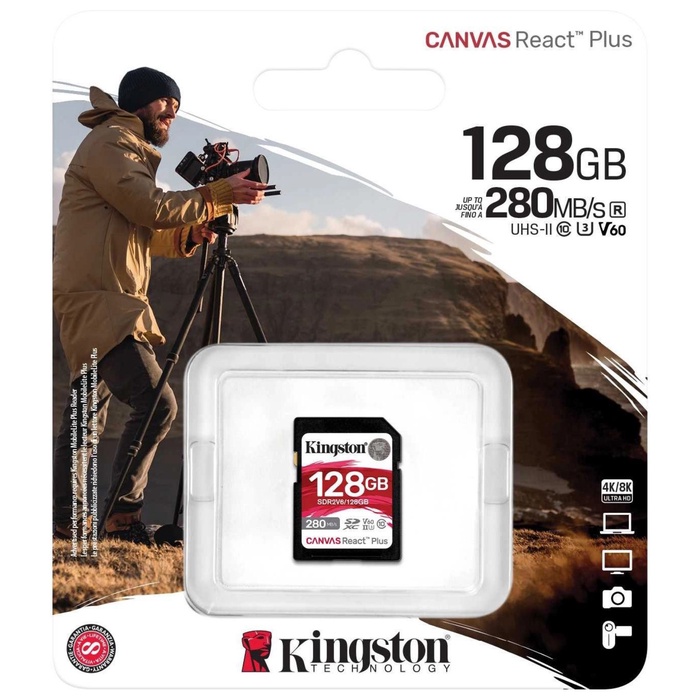 Карта памяти SDXC 128GB Kingston SDR2V6/128GB Canvas React Plus w/o adapter - фото 51693057