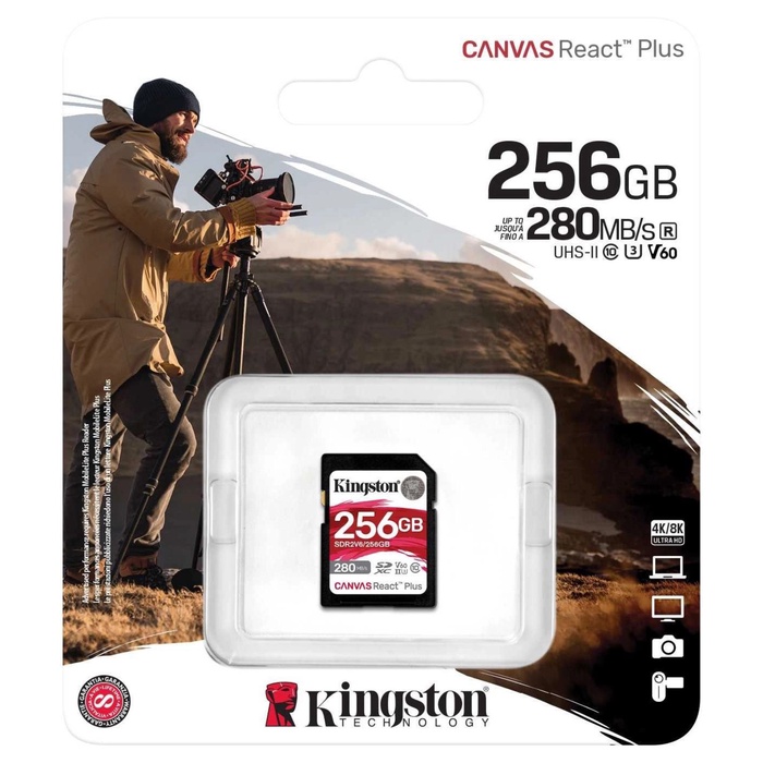 Карта памяти SDXC 256GB Kingston SDR2V6/256GB Canvas React Plus w/o adapter - фото 51693060