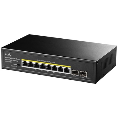 Коммутатор Cudy GS1008PS2, L2, 8×1 ГБит/с, 2SFP, 8PoE+, 120 Вт, неуправляемый