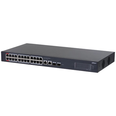 Коммутатор Dahua DH-CS4228-24GT-375 (L2) 24x1Гбит/с 2xКомбо(1000BASE-T/SFP) 2SFP 24PoE 400W 108280