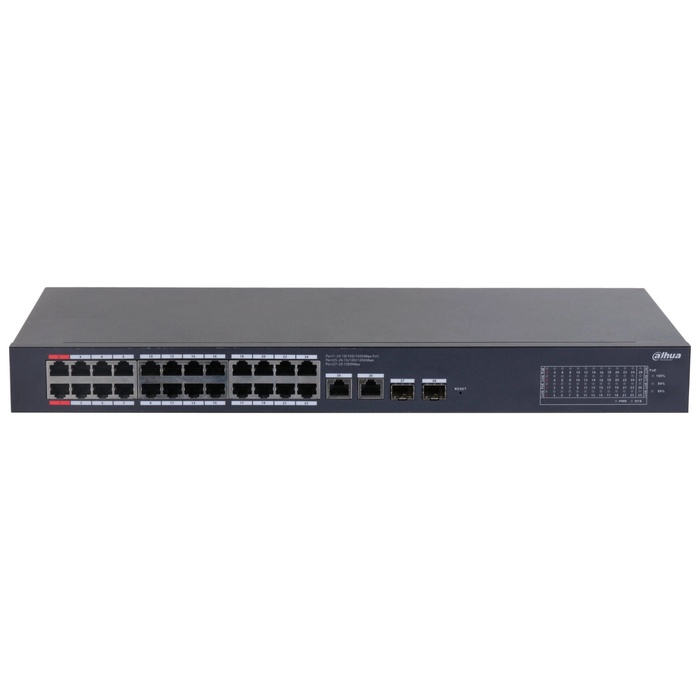 Коммутатор Dahua DH-CS4228-24GT-375 (L2) 24x1Гбит/с 2xКомбо(1000BASE-T/SFP) 2SFP 24PoE 400W   108280 - фото 51693176