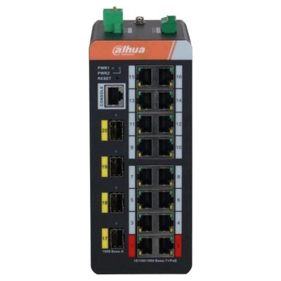 Коммутатор Dahua DH-IS4420-16GT-240 (L2), 20×1 Гбит/с, 3 SFP, 16 PoE, 240 Вт, управляемый