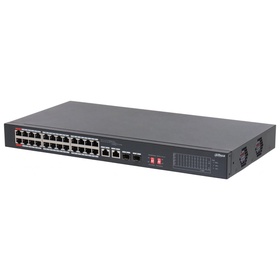 Коммутатор Dahua DH-S3226-24ET-240 (L2) 24x1Гбит/с 2xКомбо(1000BASE-T/SFP) 2SFP 24PoE неупр   108280