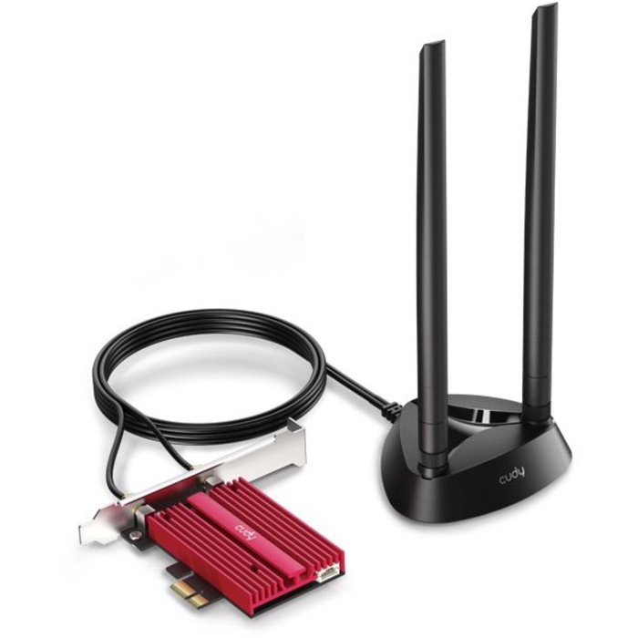 Сетевой адаптер Wi-Fi + Bluetooth Cudy WE4000 АХ5400 PCI Express (ант.внеш.съем) 1ант. - фото 51693418