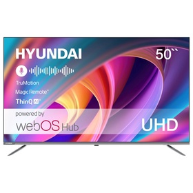 Телевизор LED Hyundai 50" H-LED50BU7100 WebOS Frameless Metal серый 4K Ultra HD 60Hz MEMC D   108281