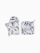 Прихватки 2 шт. «Доляна» Plant leaves: варежка 20×27 см, прихватка 19×19 см, 100% хлопок, 250 г/м² - Фото 2