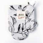 Кухонный набор «Доляна» Plant leaves: варежка 20×27 см, прихватка 19×19 см, 100% хлопок, 250 г/м² - Фото 5