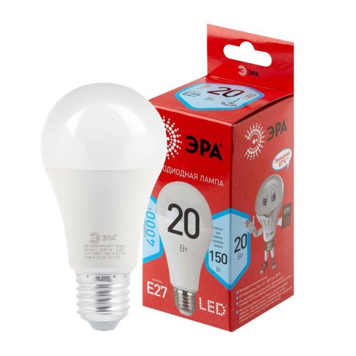 

Лампа светодиодная RED LINE LED A65-20W-840-E27 R 20Вт A65 груша 4000К нейтр. бел. E27 Эра Б0049637