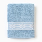 Полотенце махровое в ободке Winter ornament 70х120см, цвет голубой 360г/м хл100% - фото 26655258