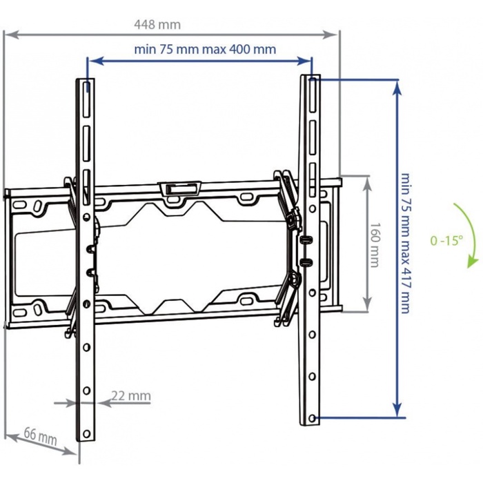 Кронштейн для телевизора Kromax ELEMENT-4 черный 22"-65" макс.50кг настенный наклон - фото 51693648