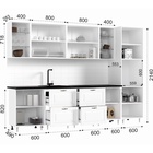 Кухонный гарнитур прямой «Престиж», с столешницей, 3000 мм, цвет Белый/Браш вайт/Прайм орех - Фото 3
