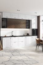 Кухонный гарнитур трёхуровневый в потолок «Престиж», с столешницей, 3000 мм, цвет белый/браш вайт/прайм орех - Фото 1