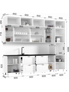 Кухонный гарнитур трёхуровневый в потолок «Престиж», с столешницей, 3000 мм, цвет белый/браш вайт/прайм орех - Фото 2