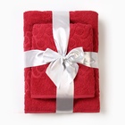 Набор махровых полотенец Spelt красный 50х90см + 70х130см, махра 330г/м хл100% - фото 27478617