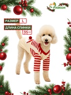 Футболка для животных Santa, размер L (ДС 35, ОГ 45 см) - Фото 1