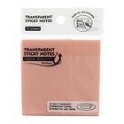 Блок с липким краем 76×76 мм, 50 листов, персиковый перламутр, прозрачный, пластик - Фото 5