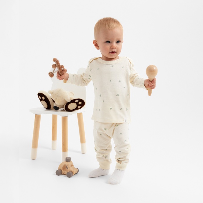 Штанишки детские MINAKU, рост 68-74 см, молочные