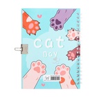 Записная книжка подарочная, 45 листов, линия, на замке, на гребне, Лапки (17,8х13см) - фото 31049887