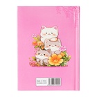 Записная книжка подарочная, 45 листов, линия, на замке Котики (16,3х12,7см) - фото 26363430