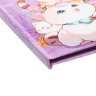 Записная книжка подарочная, 45 листов, линия, на замке Котики (16,3х12,7см) - фото 26655487