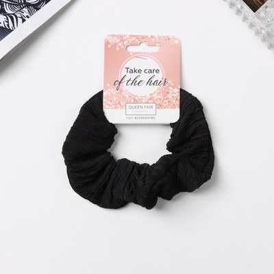 Резинка для волос QF «Орбита», классик жатка полосы, 10 см, чёрная