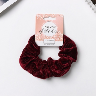 Резинка для волос «Орбита», элит полосы нежность, 10 см, бордовая