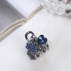 Крабик для волос «Роуз», бантик, 1.5 см, синий (комплект 6 шт) - фото 46494909